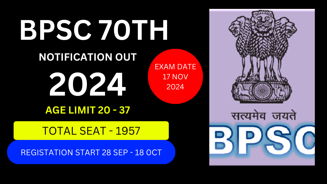 You are currently viewing BPSC 70th Notification out for 1957 vacancies, Apply online, Check exam date, Eligibility